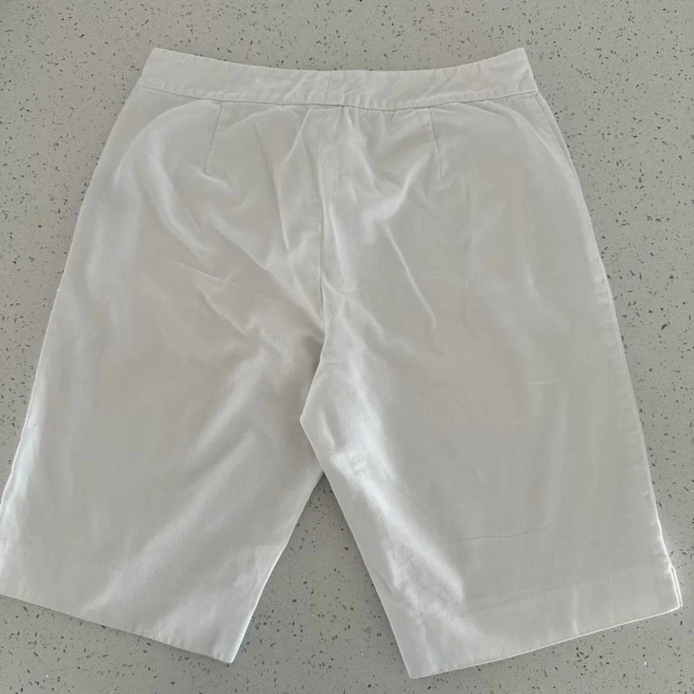 Lauren Ralph Lauren White Cotton Bermuda Shorts Womens Size 8 Preppy Summer - Picture 3 of 8